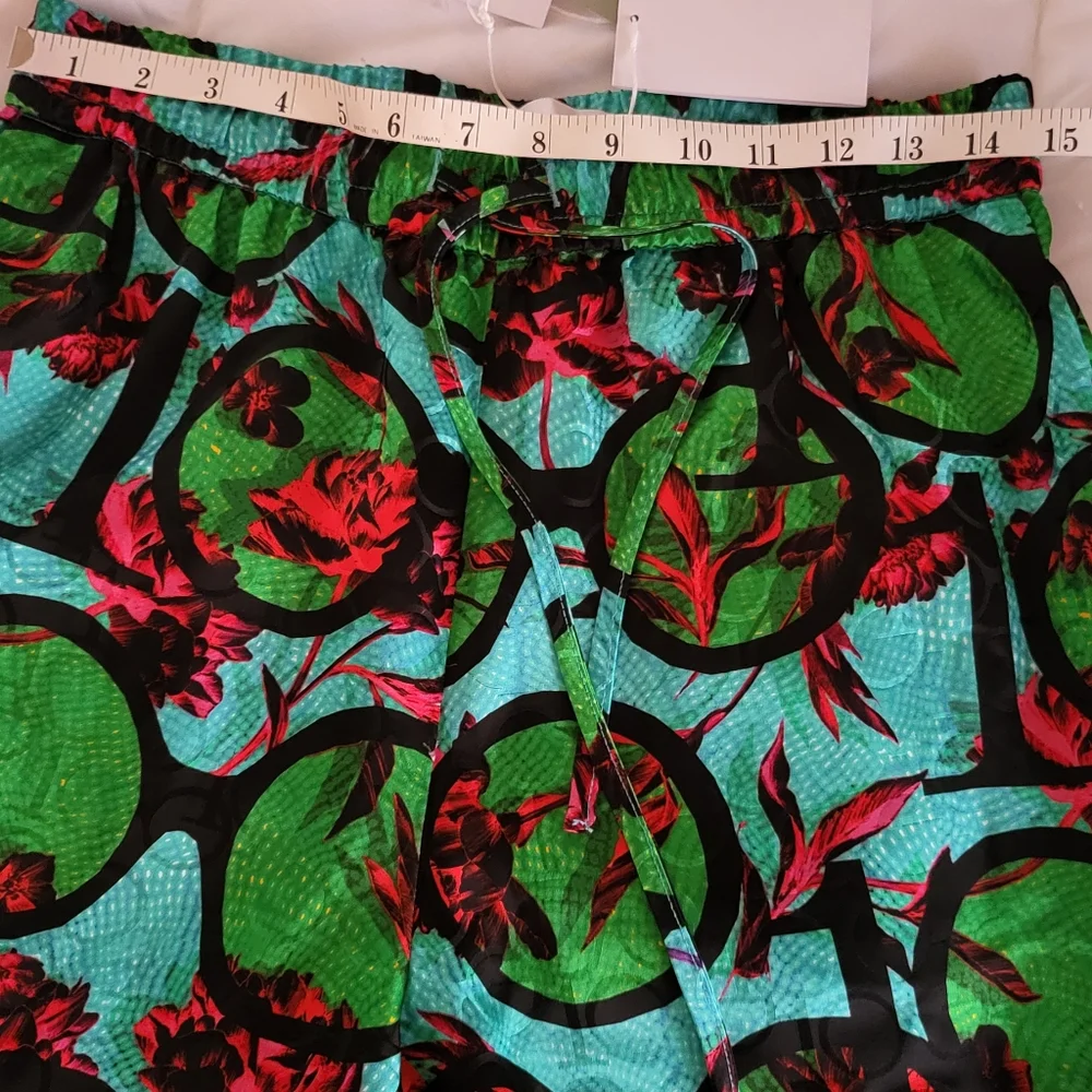 Iris Apfel x H&M pants colourful green/turquoise with string sizes available S. - Picture 5 of 15